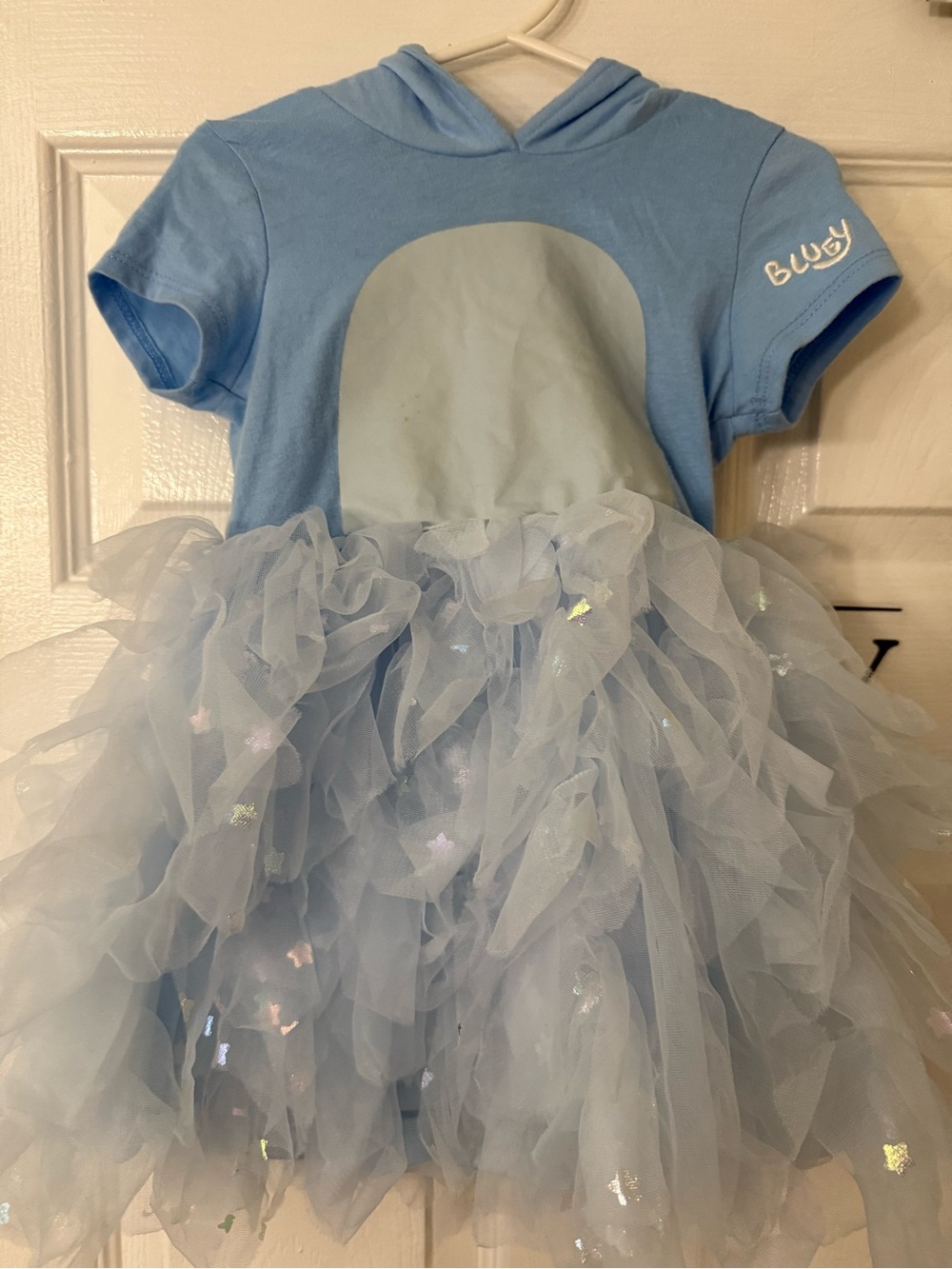 Blush Light Blue Hooded Tulle Costume Dress